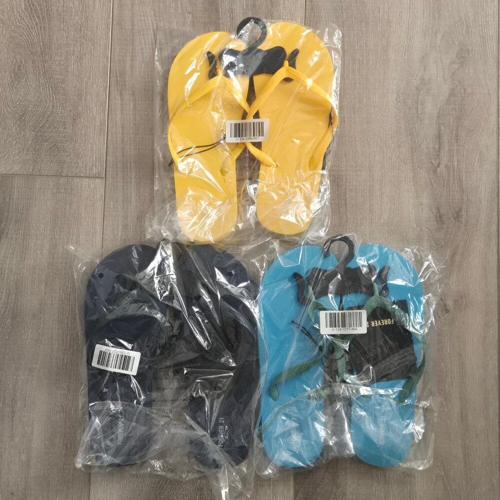 Lot of 3 BNWT Forever 21 Women's Flip Flops Thong Sandals Size S (5/6)